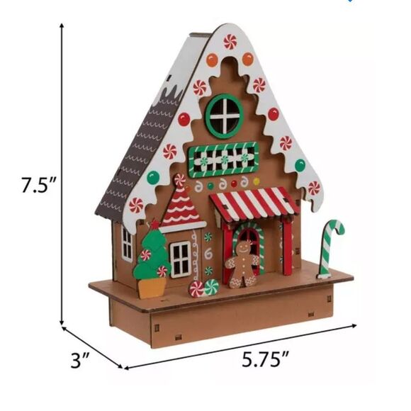 Light Up Gingerbread House Festive Gingerbread House LED Decoration - Picture 2 of 5